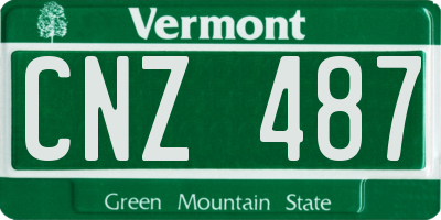 VT license plate CNZ487