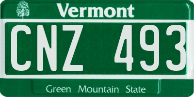 VT license plate CNZ493