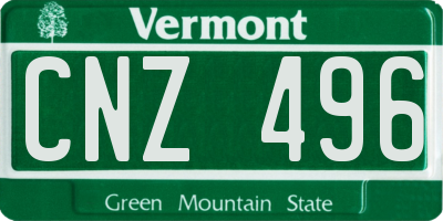 VT license plate CNZ496