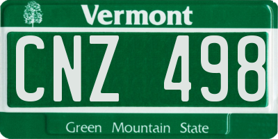 VT license plate CNZ498