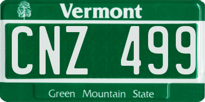VT license plate CNZ499