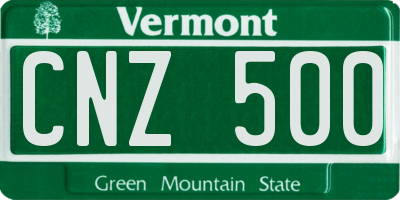 VT license plate CNZ500