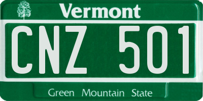 VT license plate CNZ501