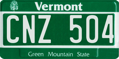 VT license plate CNZ504