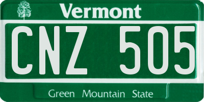 VT license plate CNZ505