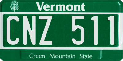 VT license plate CNZ511