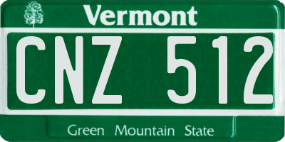 VT license plate CNZ512