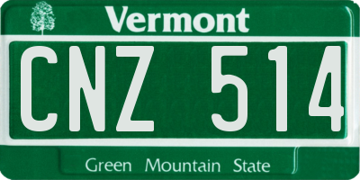 VT license plate CNZ514