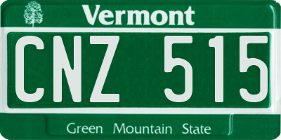 VT license plate CNZ515