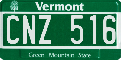 VT license plate CNZ516
