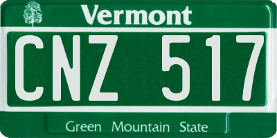 VT license plate CNZ517