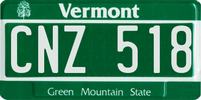 VT license plate CNZ518