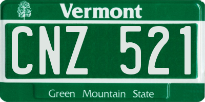 VT license plate CNZ521