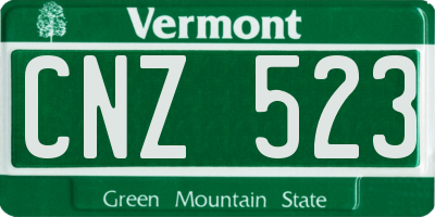 VT license plate CNZ523