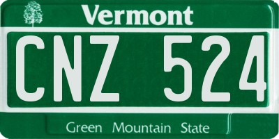 VT license plate CNZ524