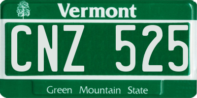 VT license plate CNZ525