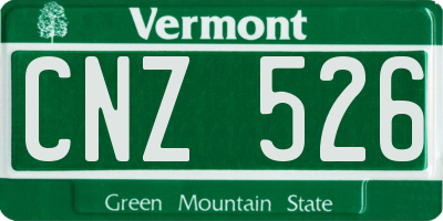 VT license plate CNZ526