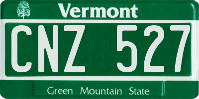 VT license plate CNZ527