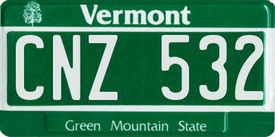 VT license plate CNZ532