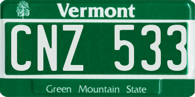 VT license plate CNZ533