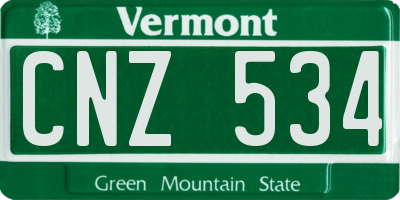 VT license plate CNZ534