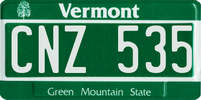 VT license plate CNZ535