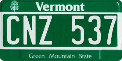 VT license plate CNZ537