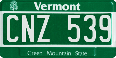 VT license plate CNZ539