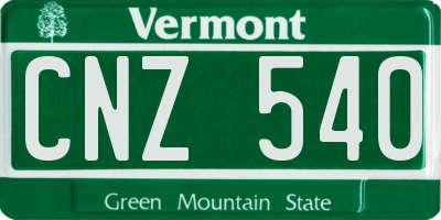 VT license plate CNZ540