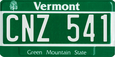 VT license plate CNZ541