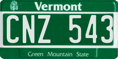 VT license plate CNZ543