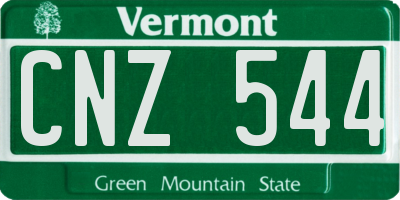 VT license plate CNZ544