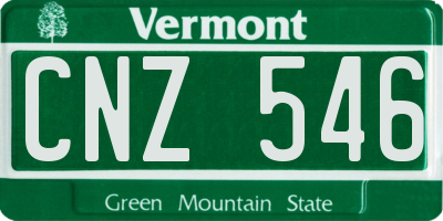 VT license plate CNZ546
