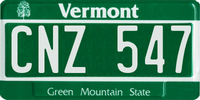 VT license plate CNZ547