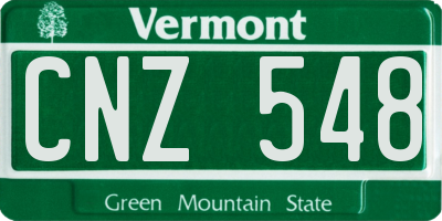 VT license plate CNZ548