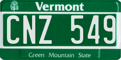 VT license plate CNZ549