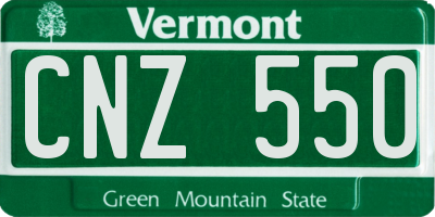 VT license plate CNZ550