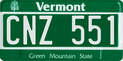 VT license plate CNZ551