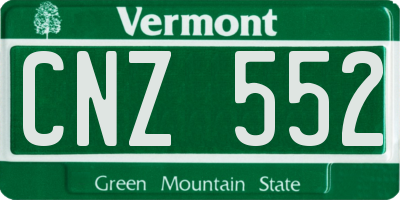 VT license plate CNZ552