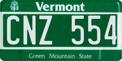 VT license plate CNZ554