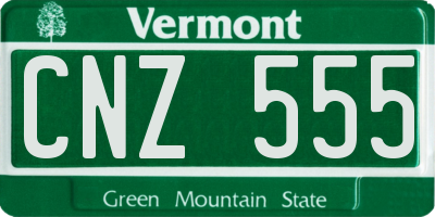 VT license plate CNZ555