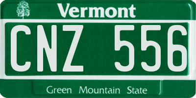 VT license plate CNZ556