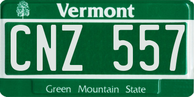 VT license plate CNZ557