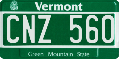 VT license plate CNZ560