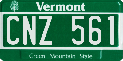 VT license plate CNZ561