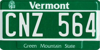 VT license plate CNZ564