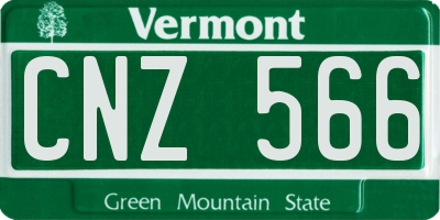 VT license plate CNZ566