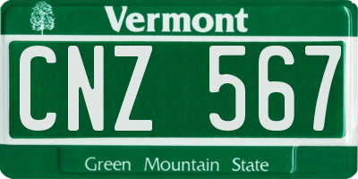 VT license plate CNZ567