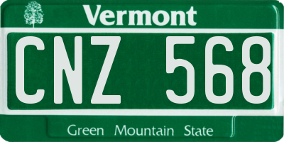 VT license plate CNZ568