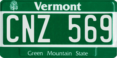 VT license plate CNZ569
